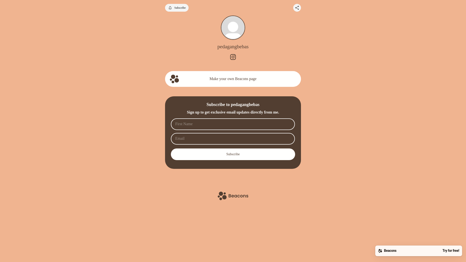 website screenshot of https://pedagangbebas.com/