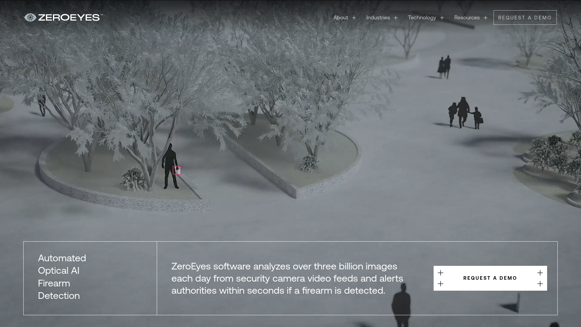 website screenshot of http://zeroeyes.com/