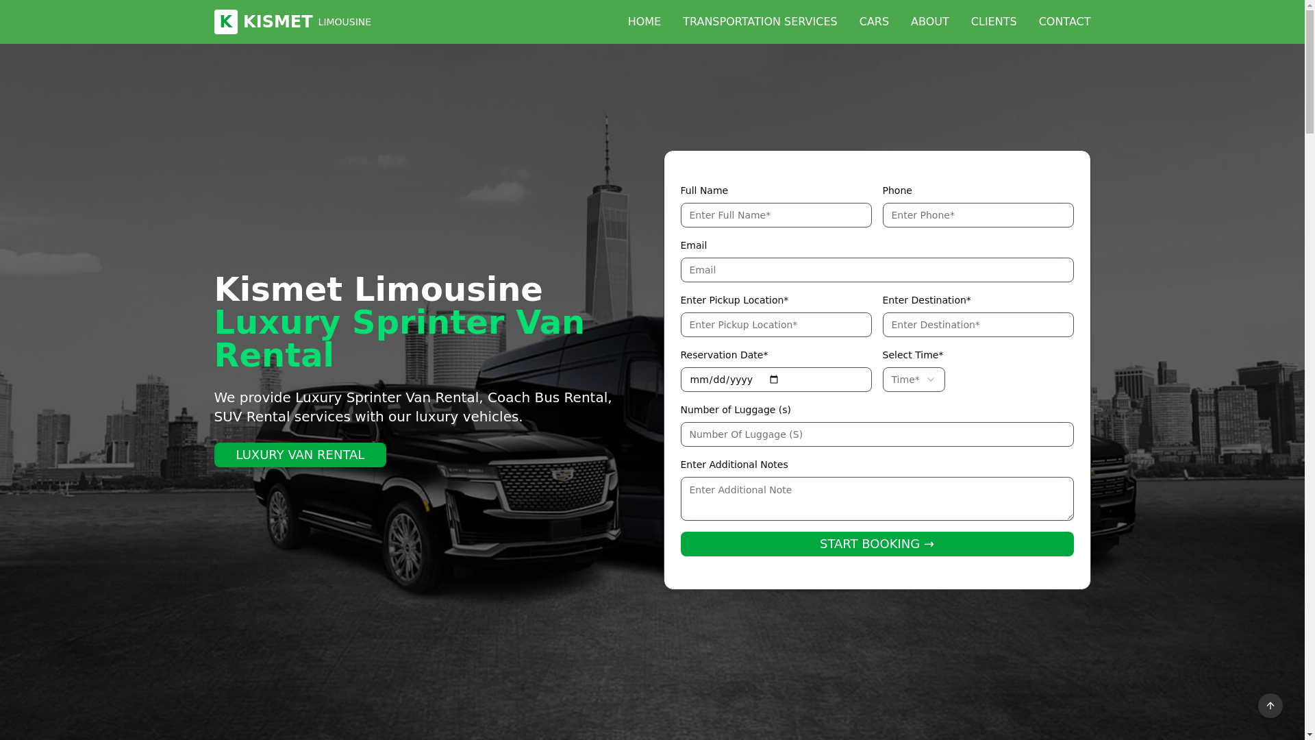 website screenshot of https://sprintervanhire.com/