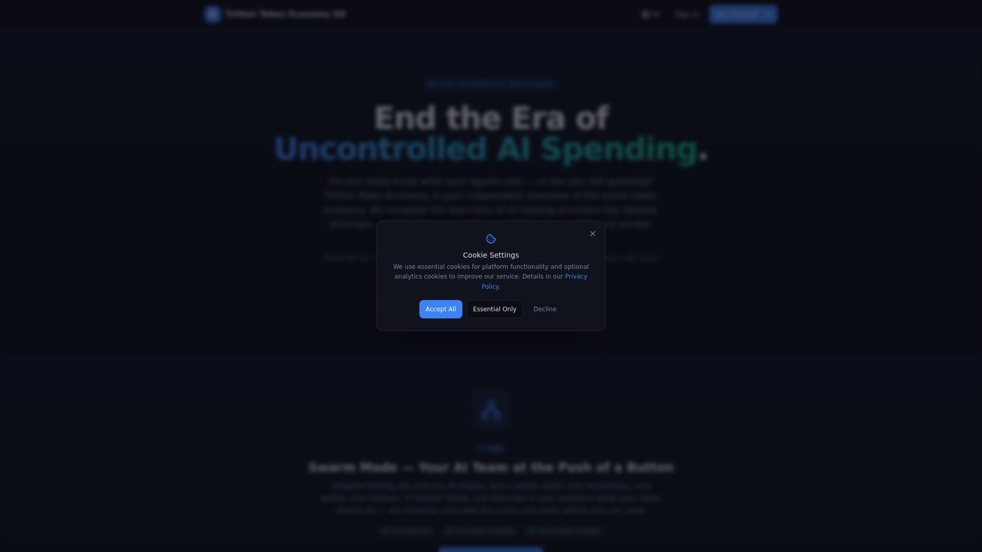 website screenshot of https://inferencebudgets.com/