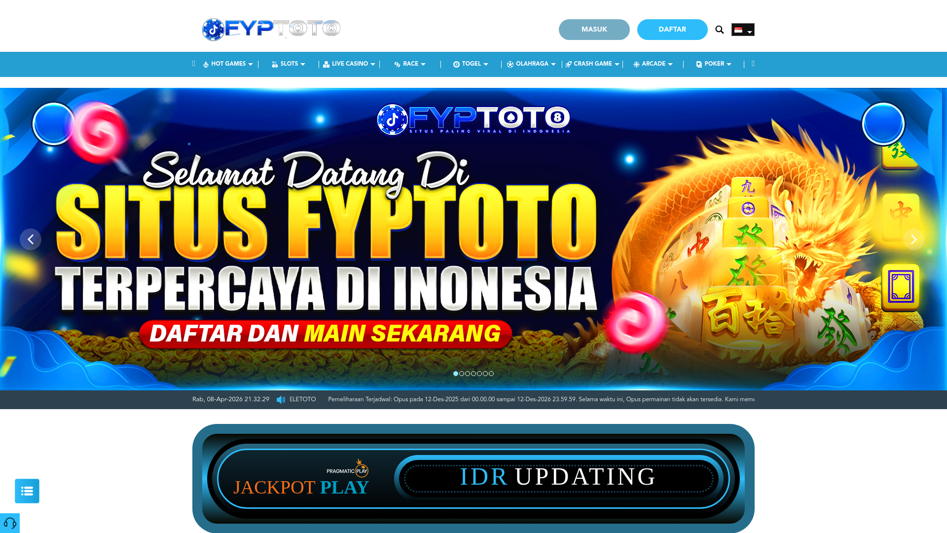 website screenshot of https://fyptoto-amp.site