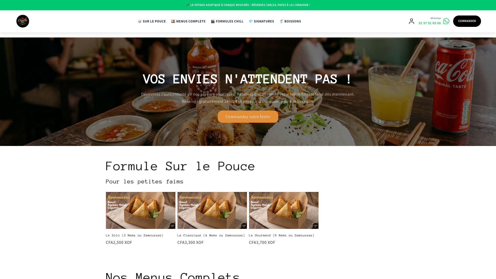 website screenshot of https://crunchythai.com/