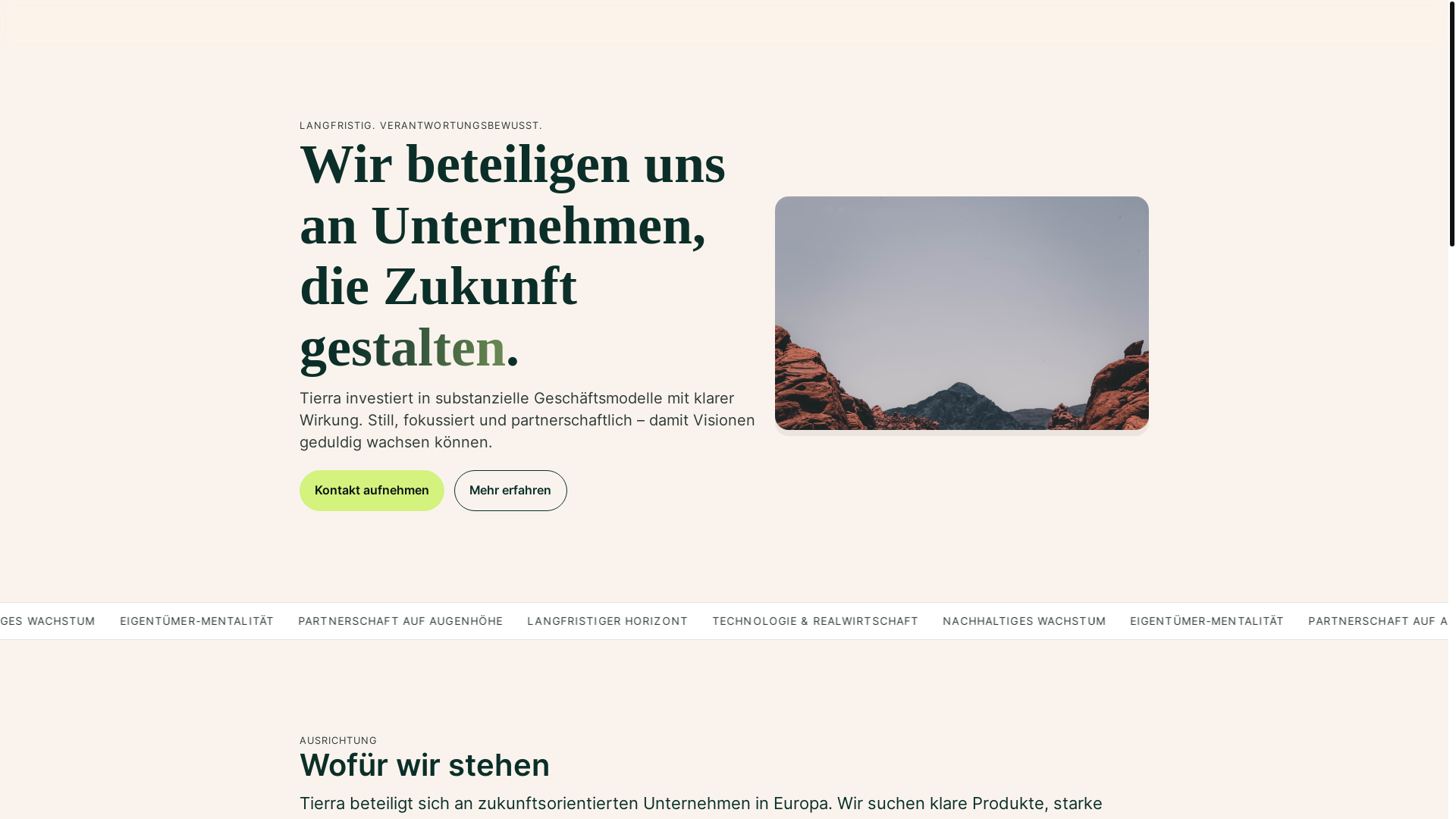 website screenshot of https://tierra-invest.de/