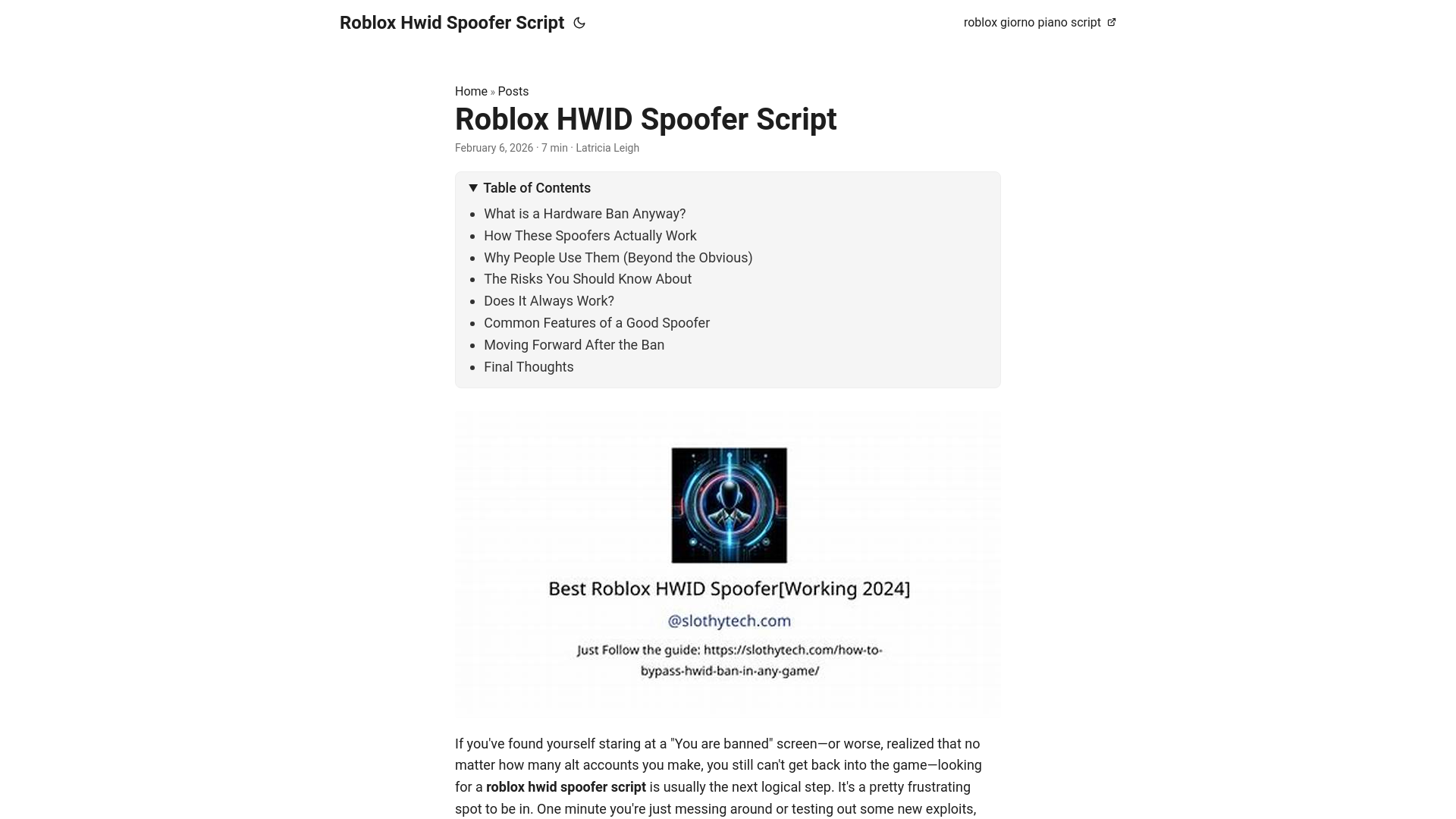 website screenshot of https://robloxhwidspooferscript.pages.dev/