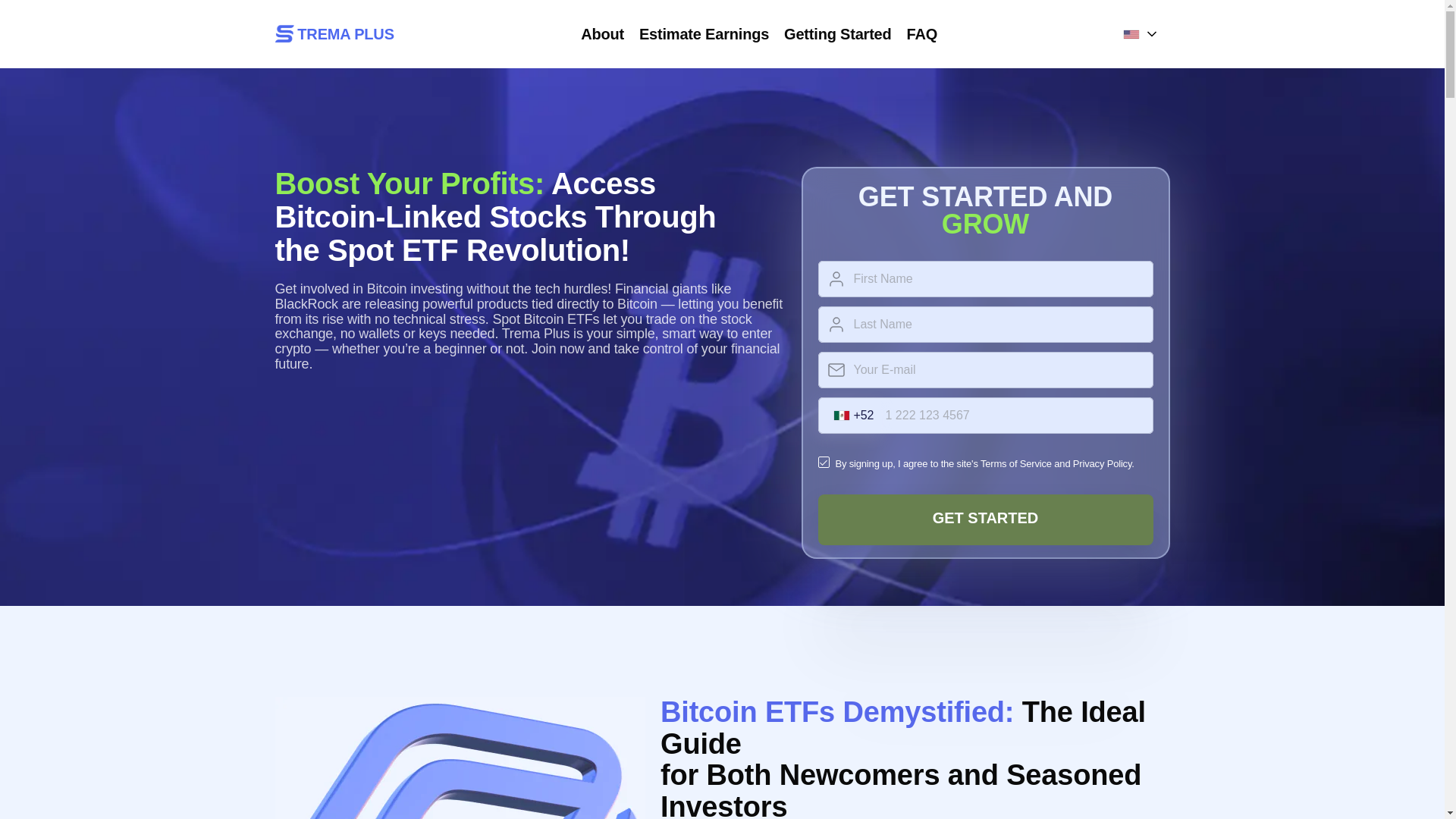 website screenshot of https://tremaplus.com/