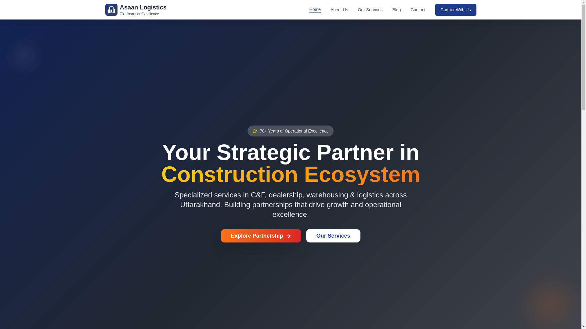 website screenshot of https://asaanlogistics.com/