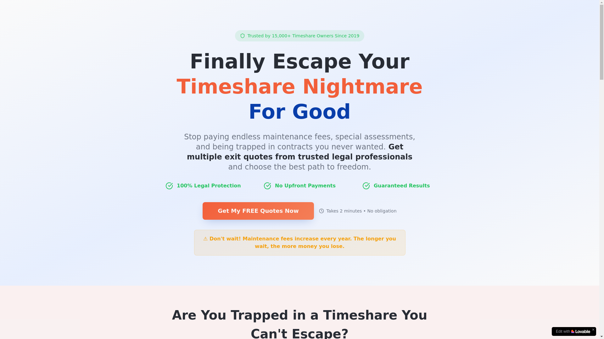 website screenshot of https://nationaltimesharerelief.org/
