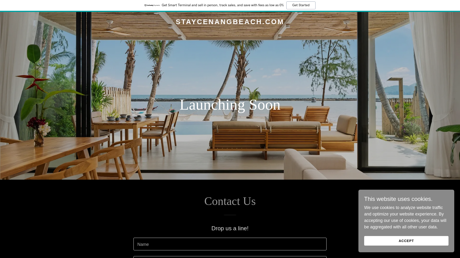 website screenshot of https://staycenangbeach.com/