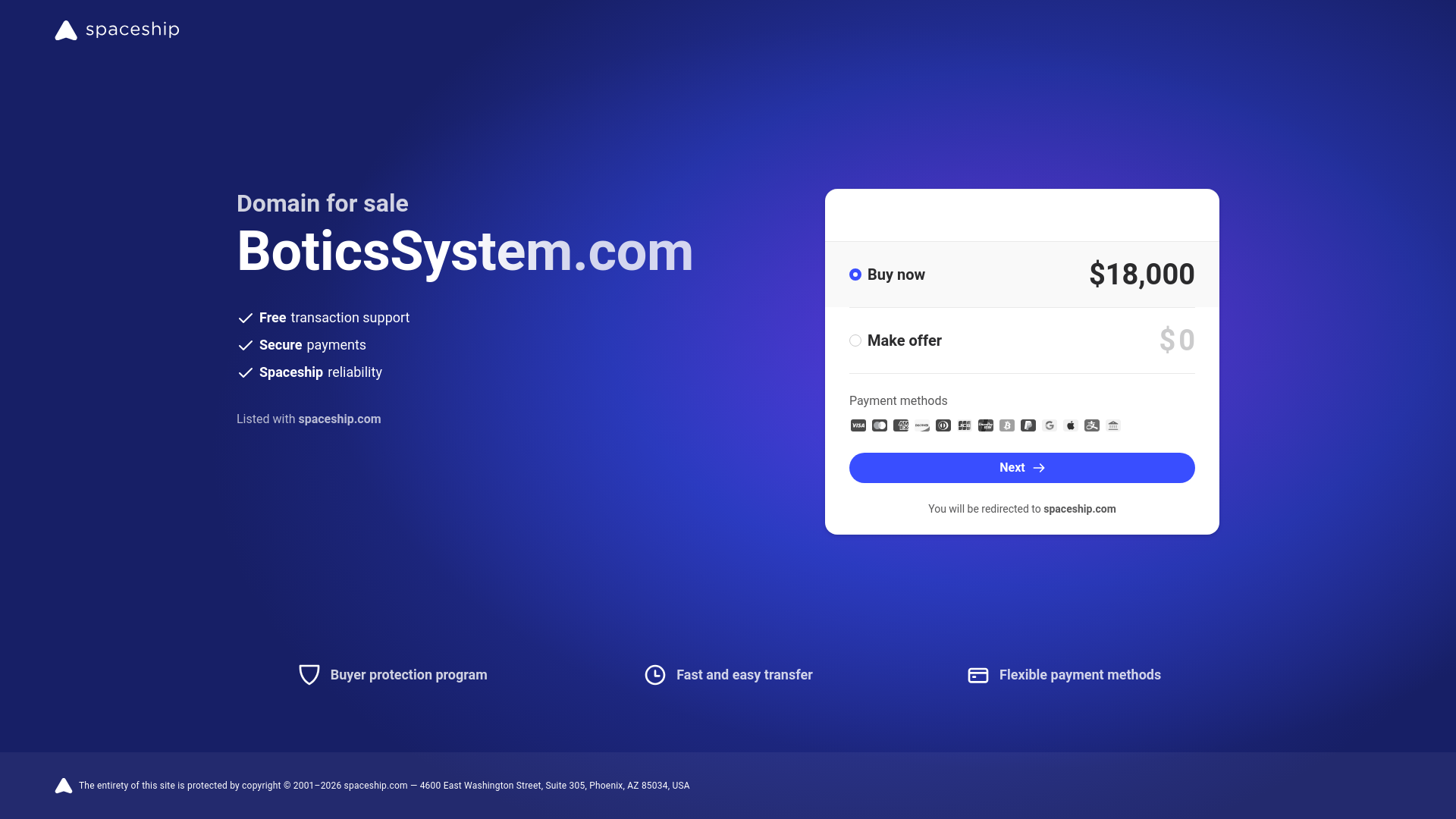 website screenshot of https://boticssystem.com