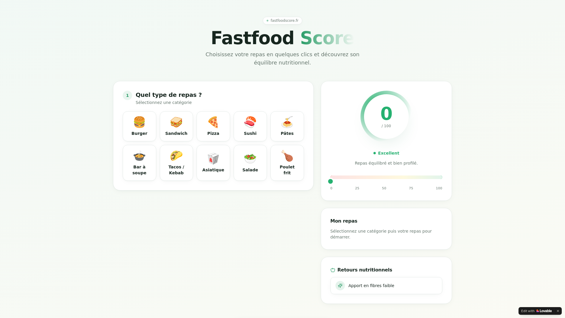 website screenshot of https://fastfoodscore.fr/