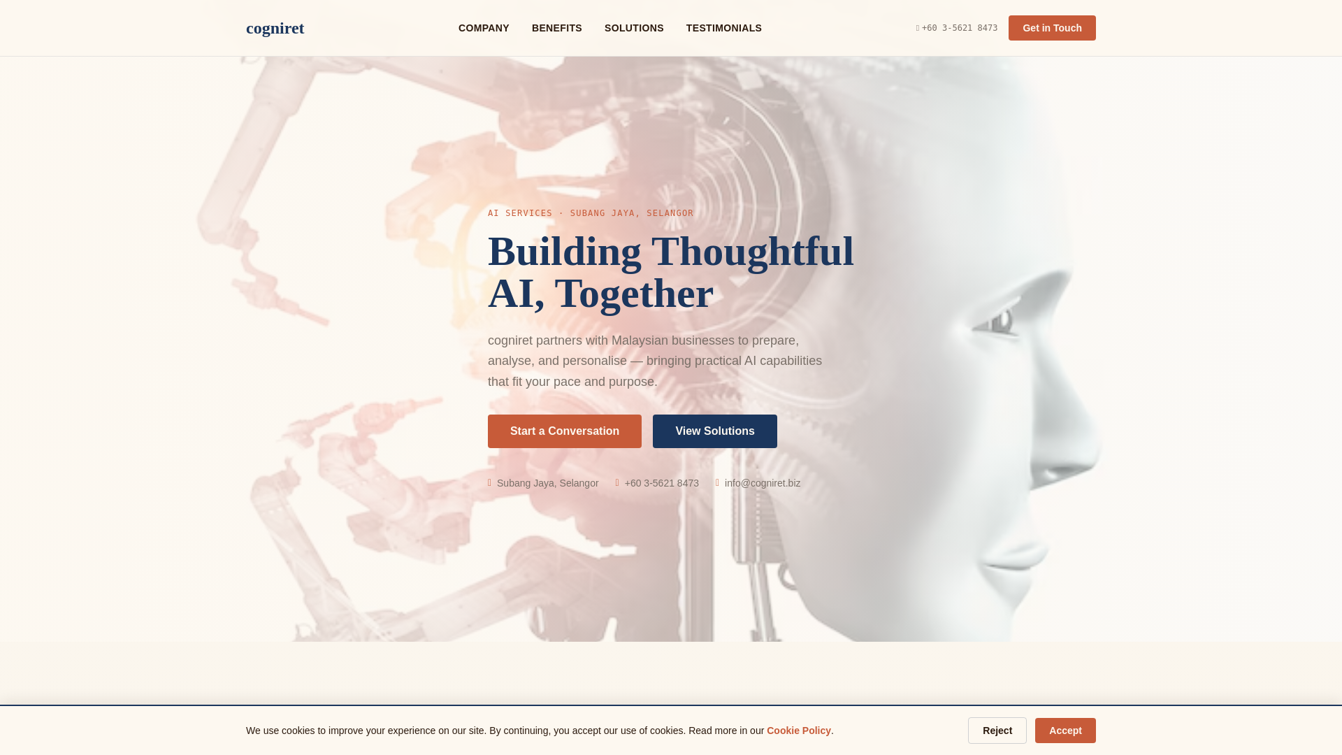 website screenshot of https://cogniret.biz