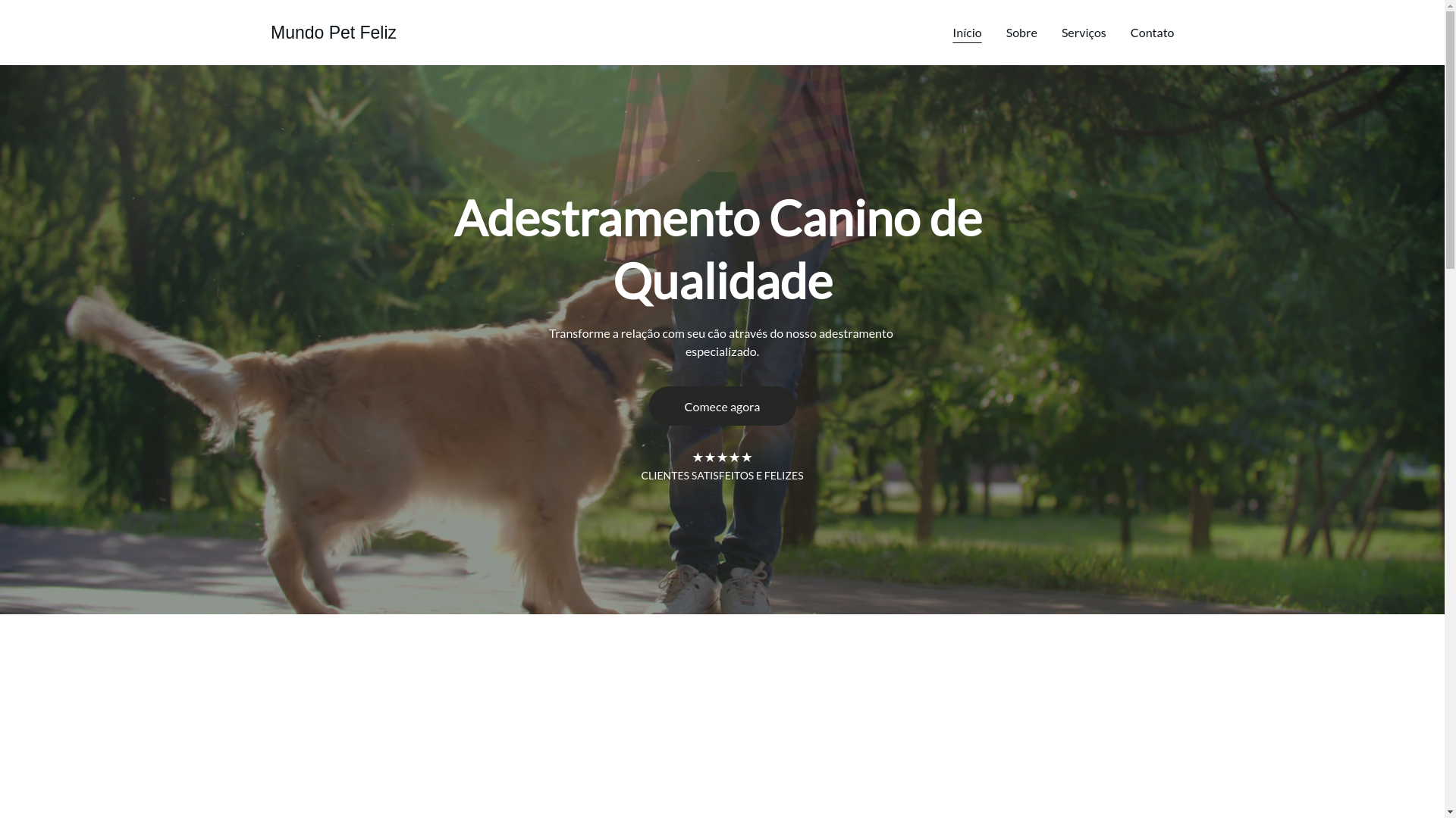 website screenshot of https://adestramentomundopetfeliz.com.br/