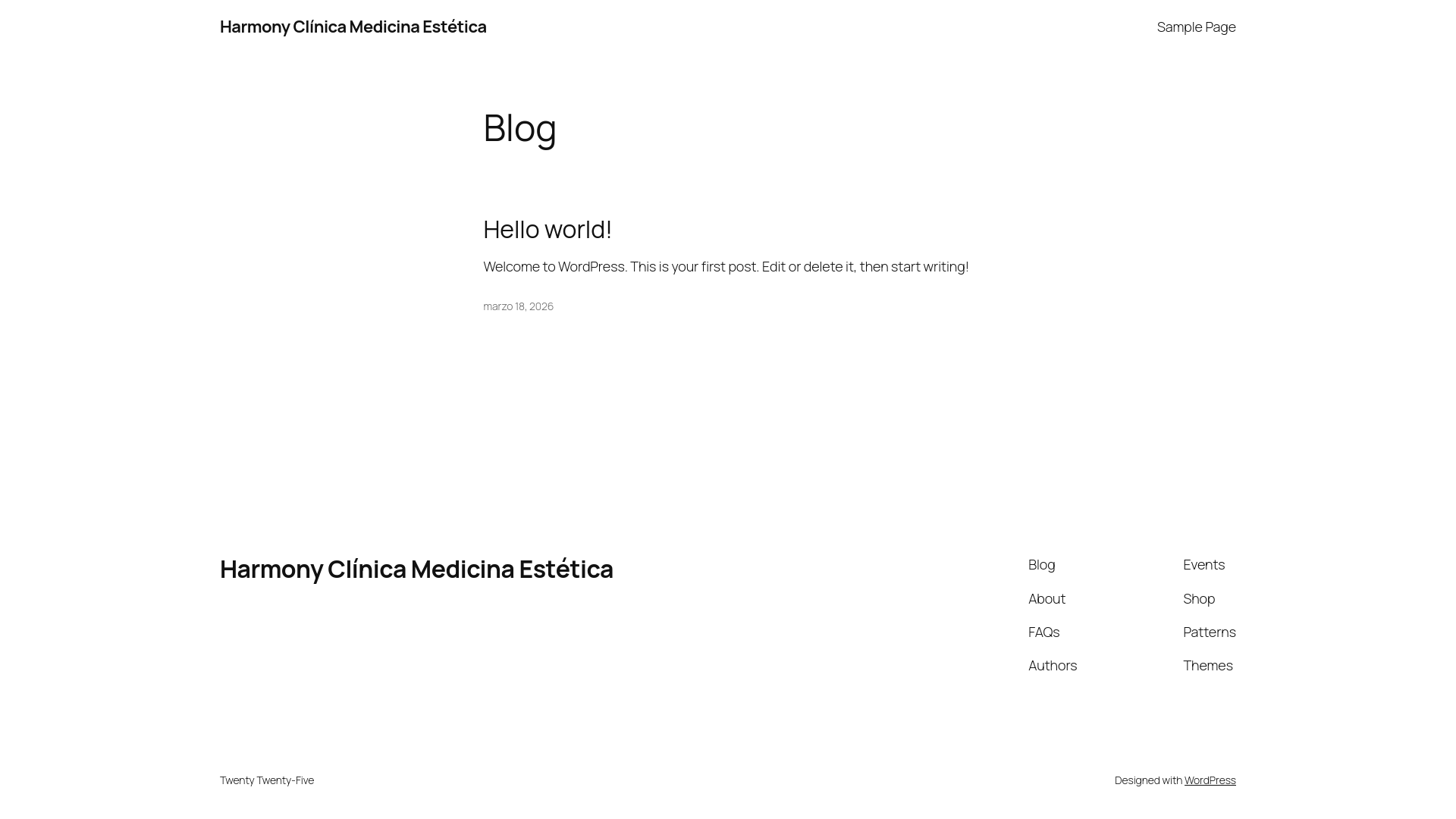 website screenshot of https://clinicaharmony.es/