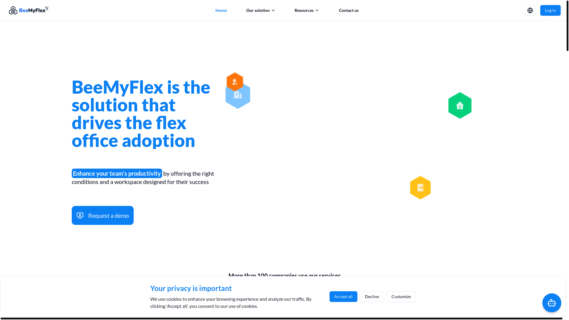 website screenshot of https://mybeemyflex.com/