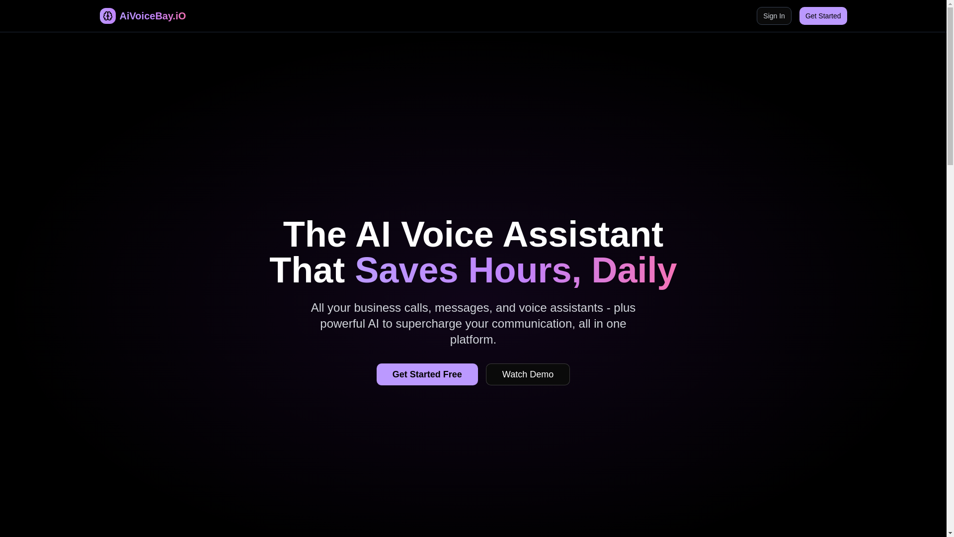website screenshot of https://aivoicebay.io/