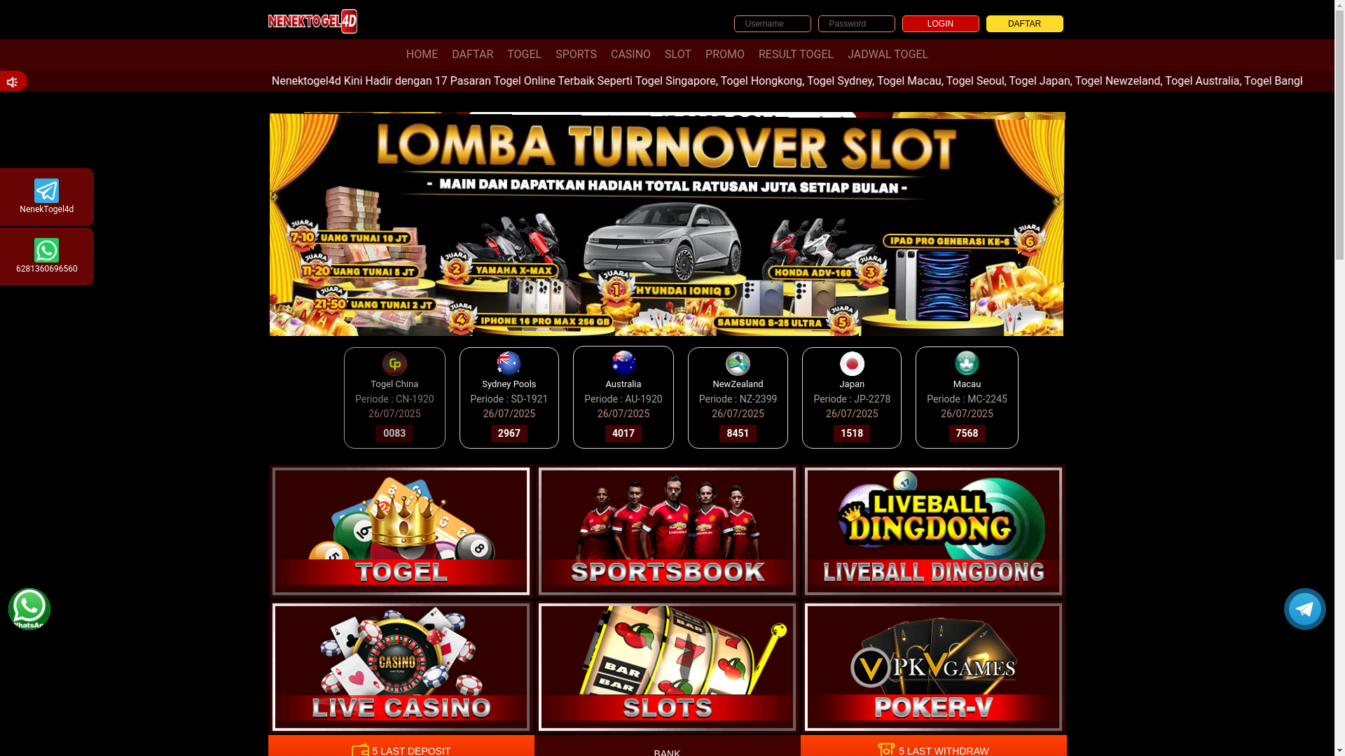 website screenshot of https://nenektogel4dpl6.com/