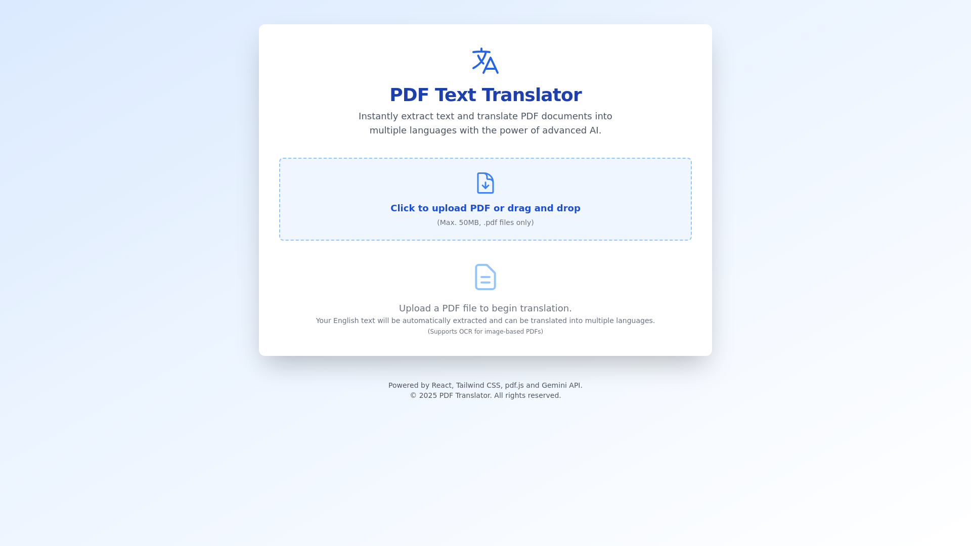 website screenshot of https://pdf-to-chinese-translator.pages.dev/