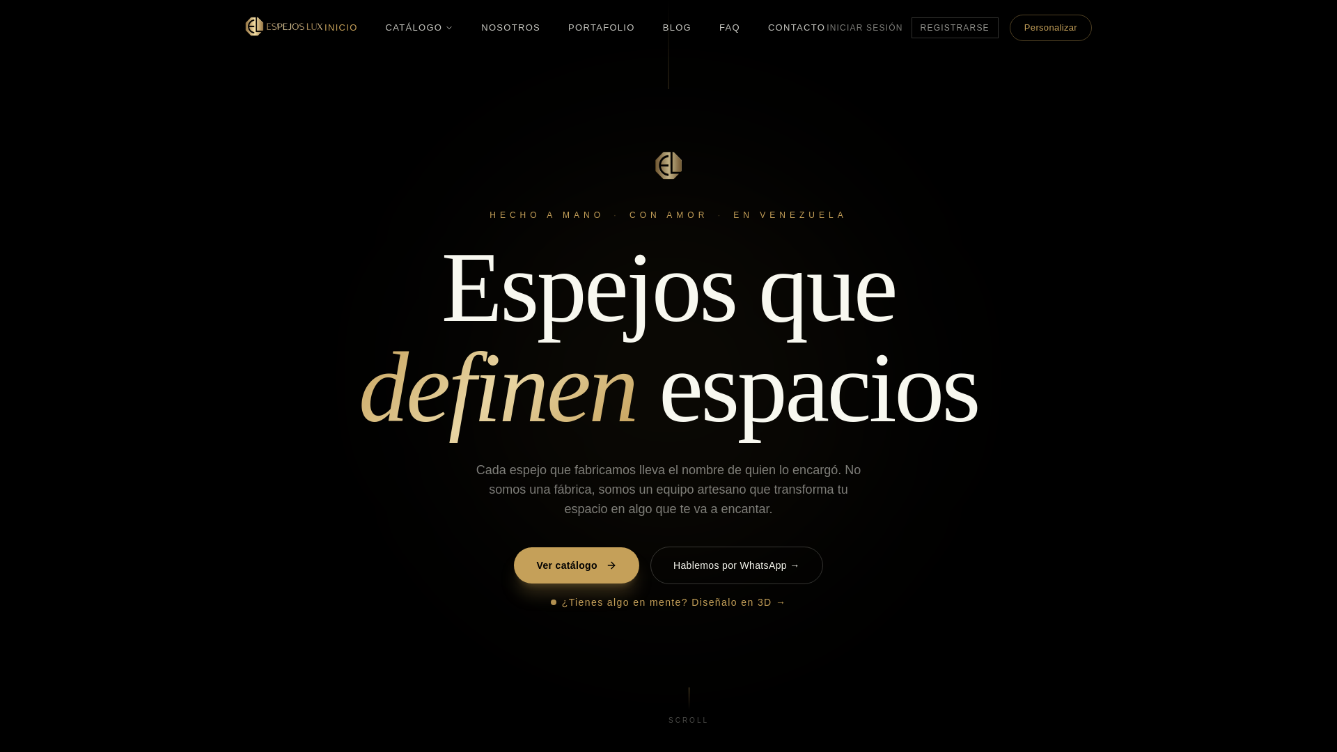 website screenshot of https://espejosluxvzla.com