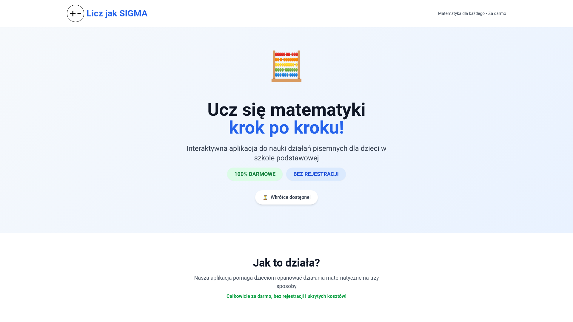 website screenshot of https://liczjaksigma.pl/