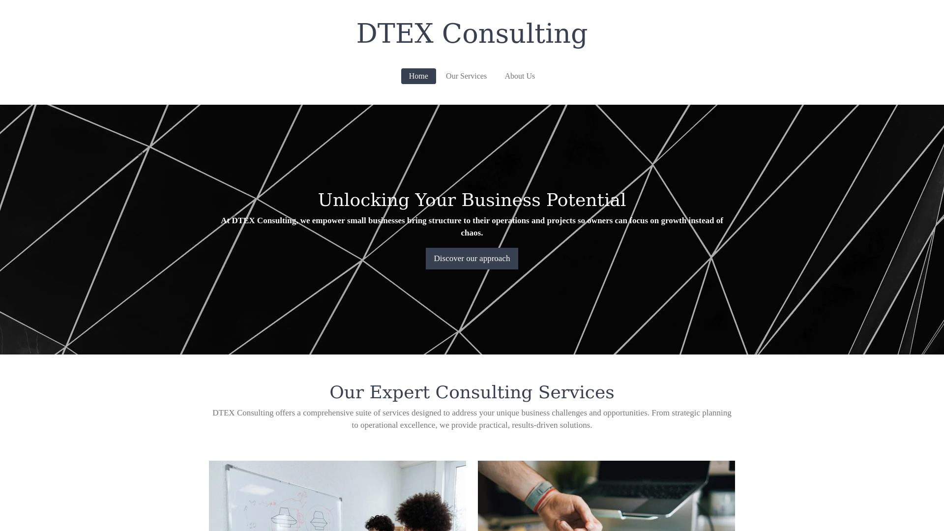 website screenshot of https://dtexconsulting.com/