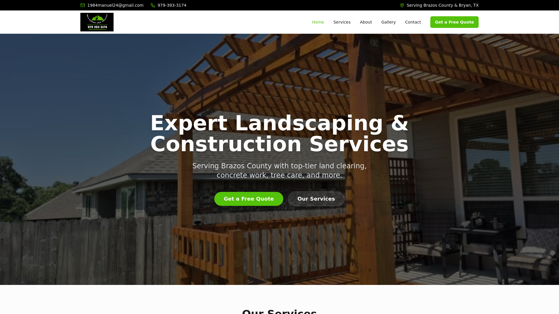 website screenshot of https://mgworksandservice.org/