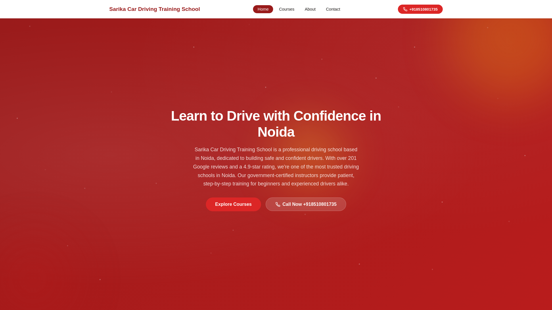 website screenshot of https://sarika-car-driving-training-school-preview.pages.dev/