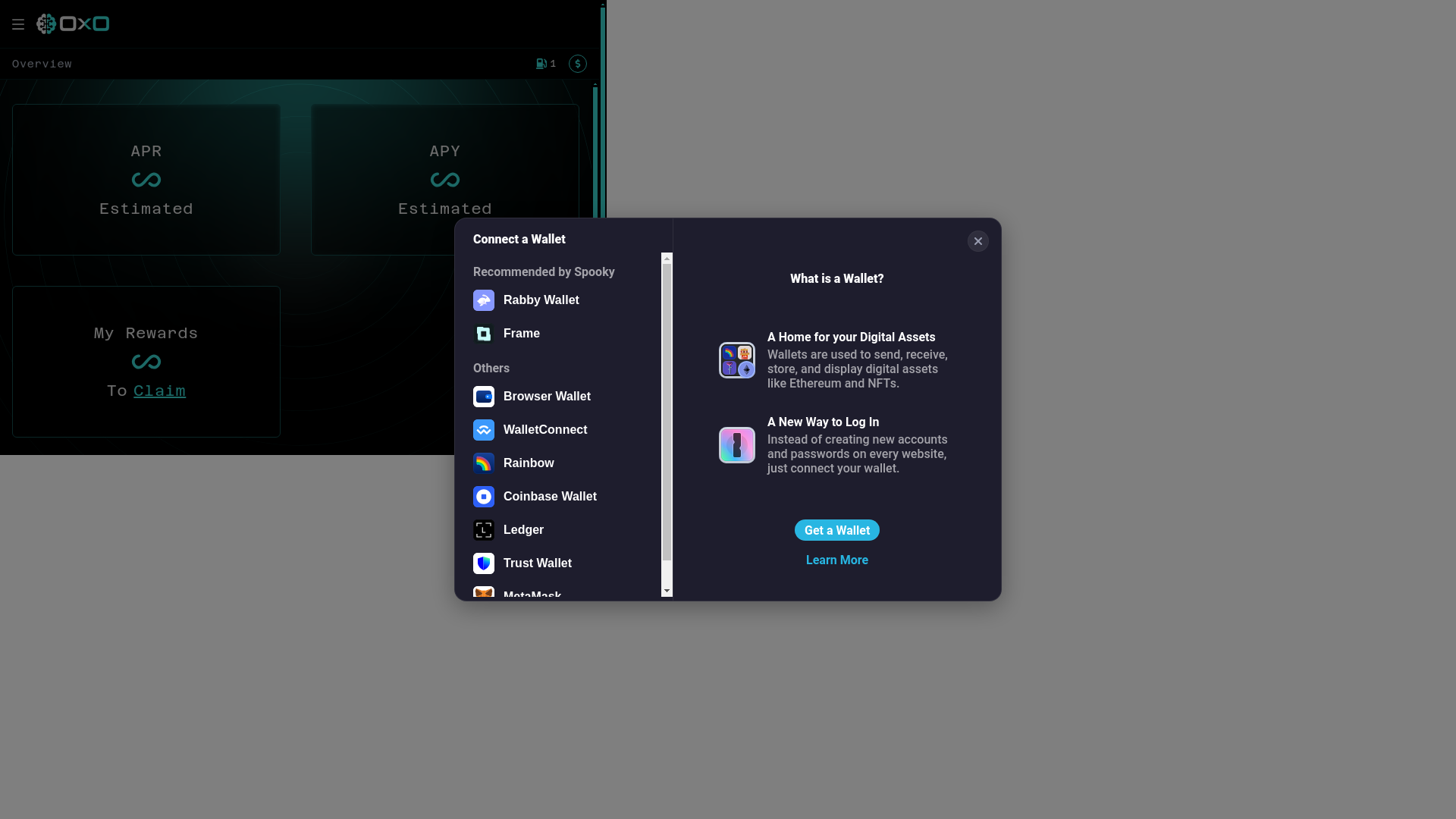 website screenshot of https://0x0exchange.pages.dev/