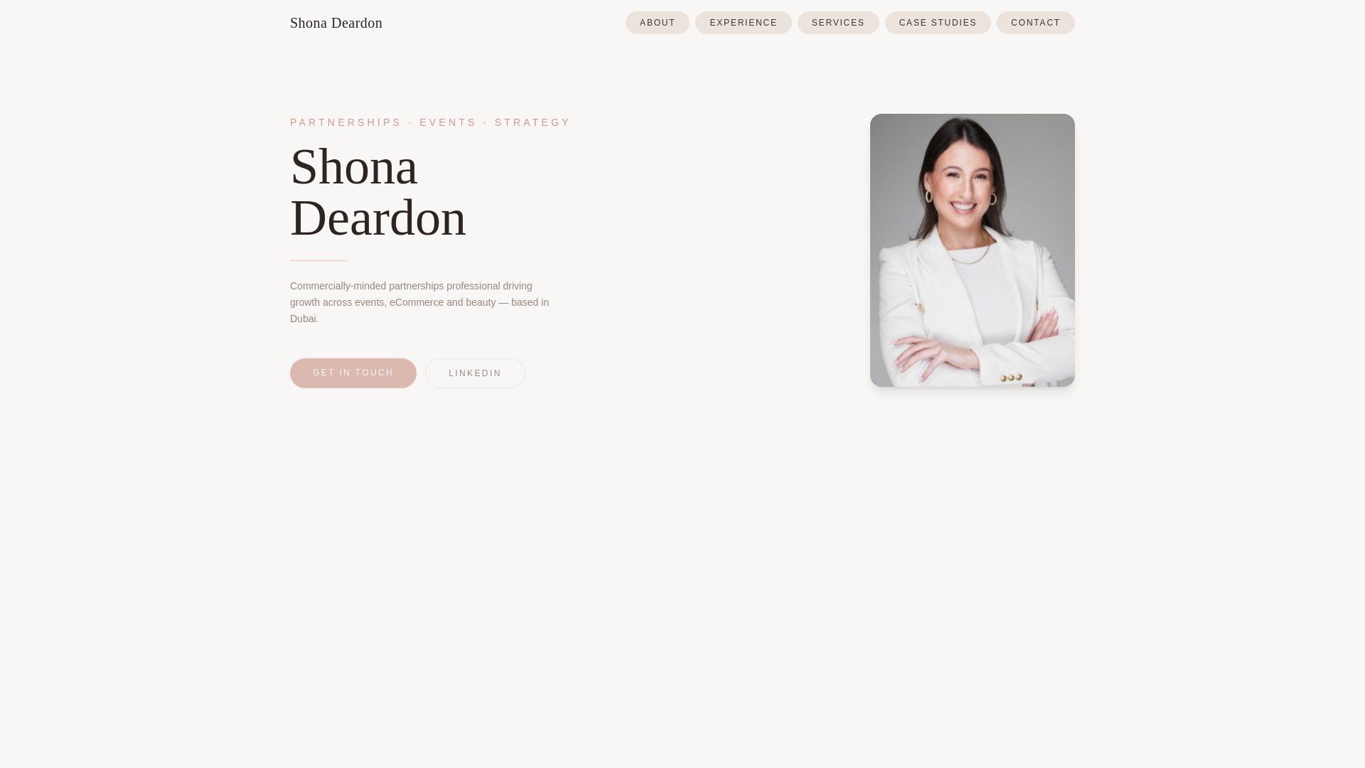 website screenshot of https://shonadeardon.com/