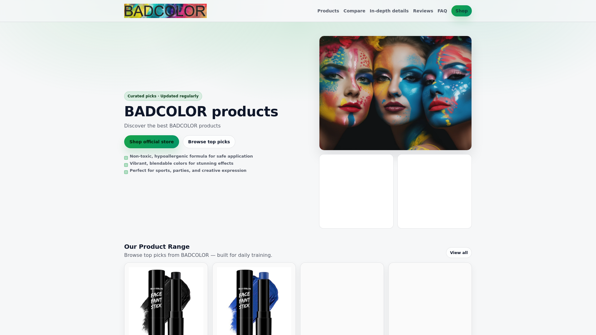 website screenshot of https://thebadcolor.com/