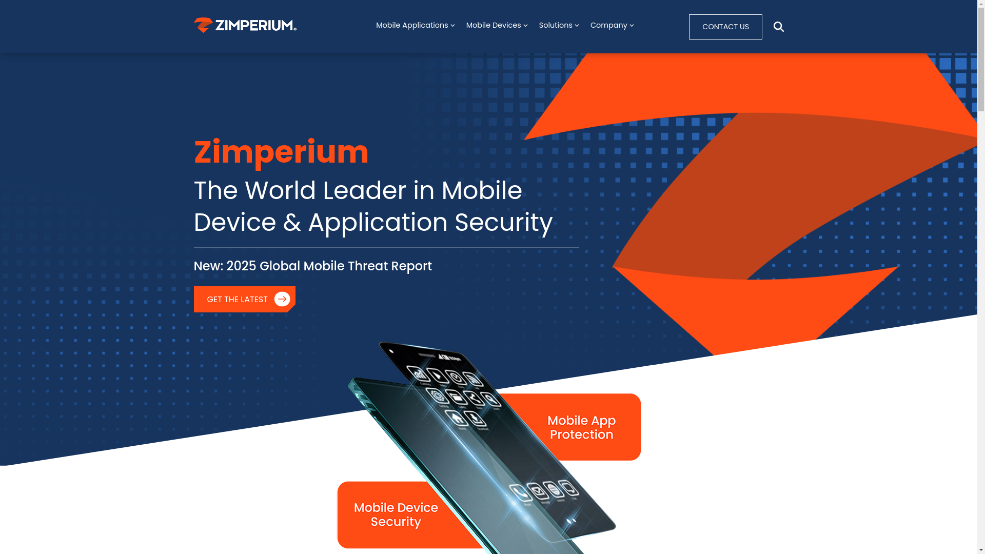 website screenshot of https://zimperium.com