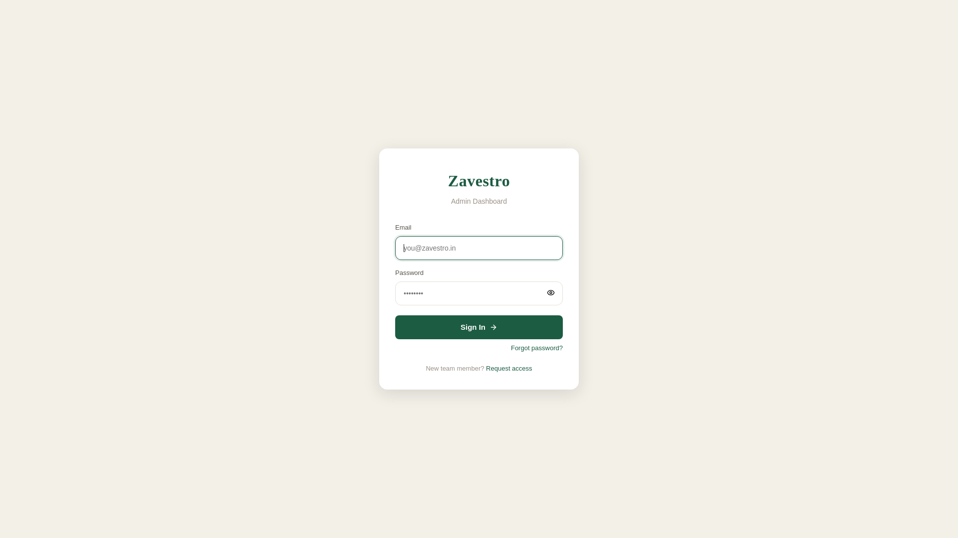 website screenshot of https://zavestro-admin-dashboard.pages.dev/
