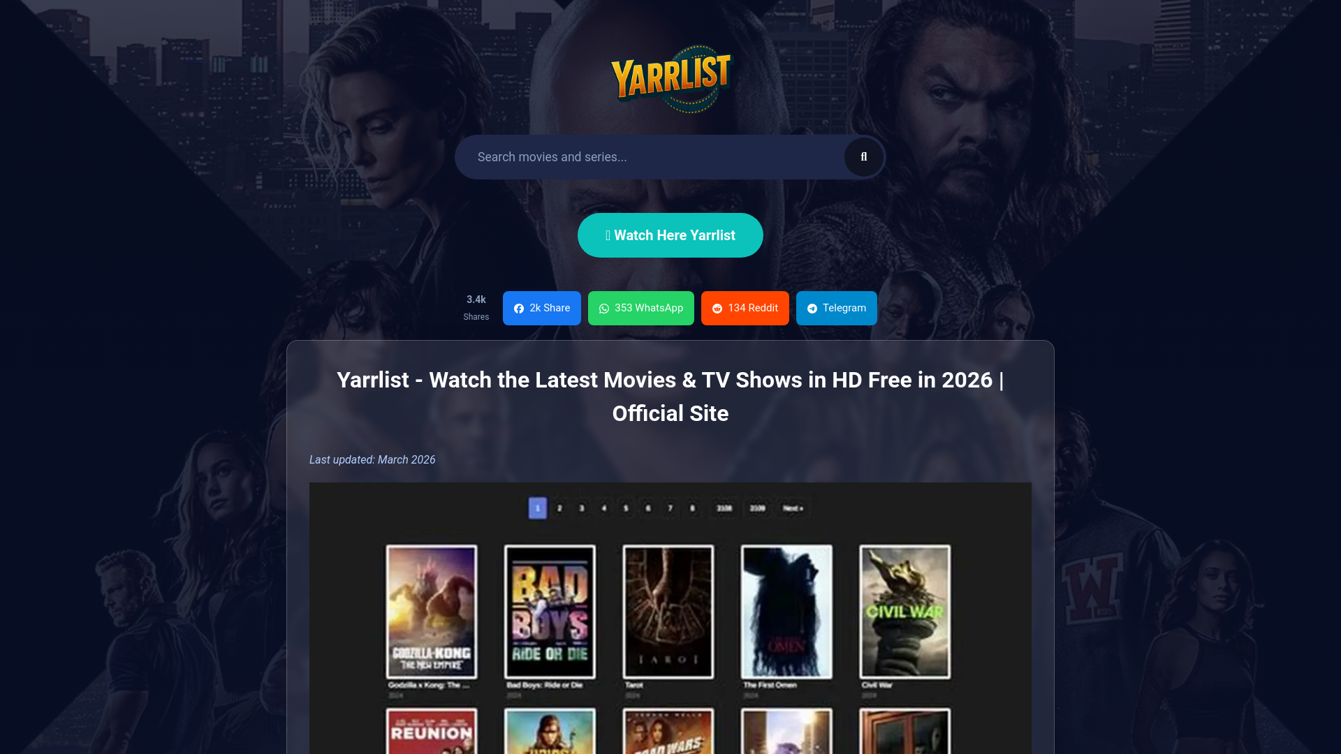 website screenshot of https://yarrlist-v00.pages.dev/