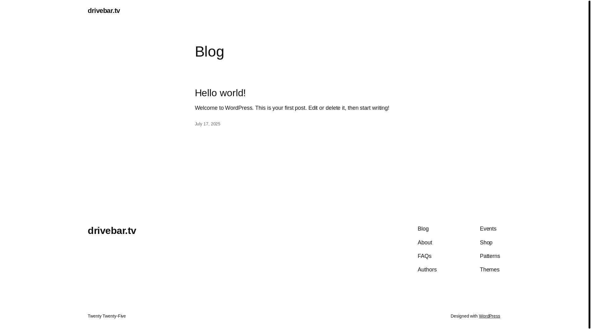 website screenshot of https://drivebar.tv/