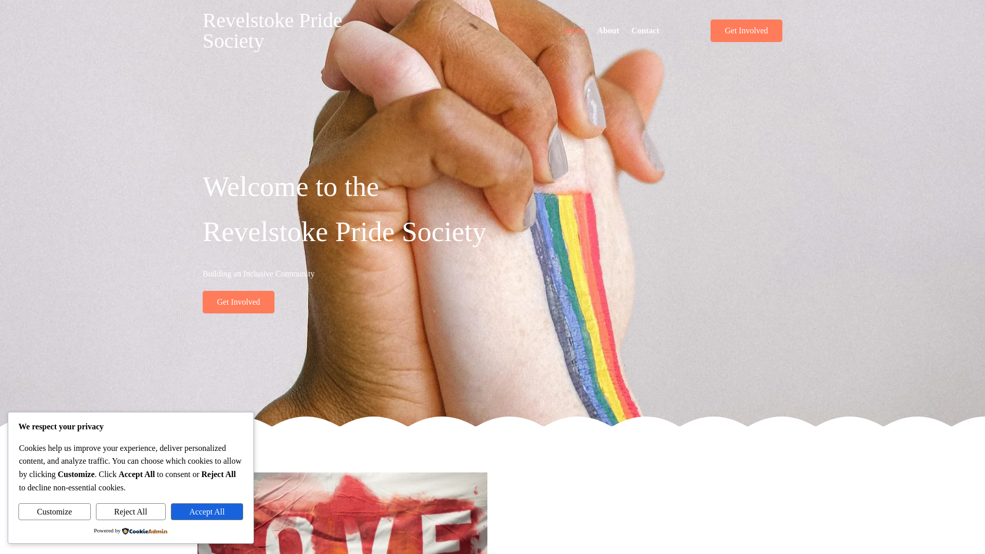 website screenshot of https://revelstokepride.ca