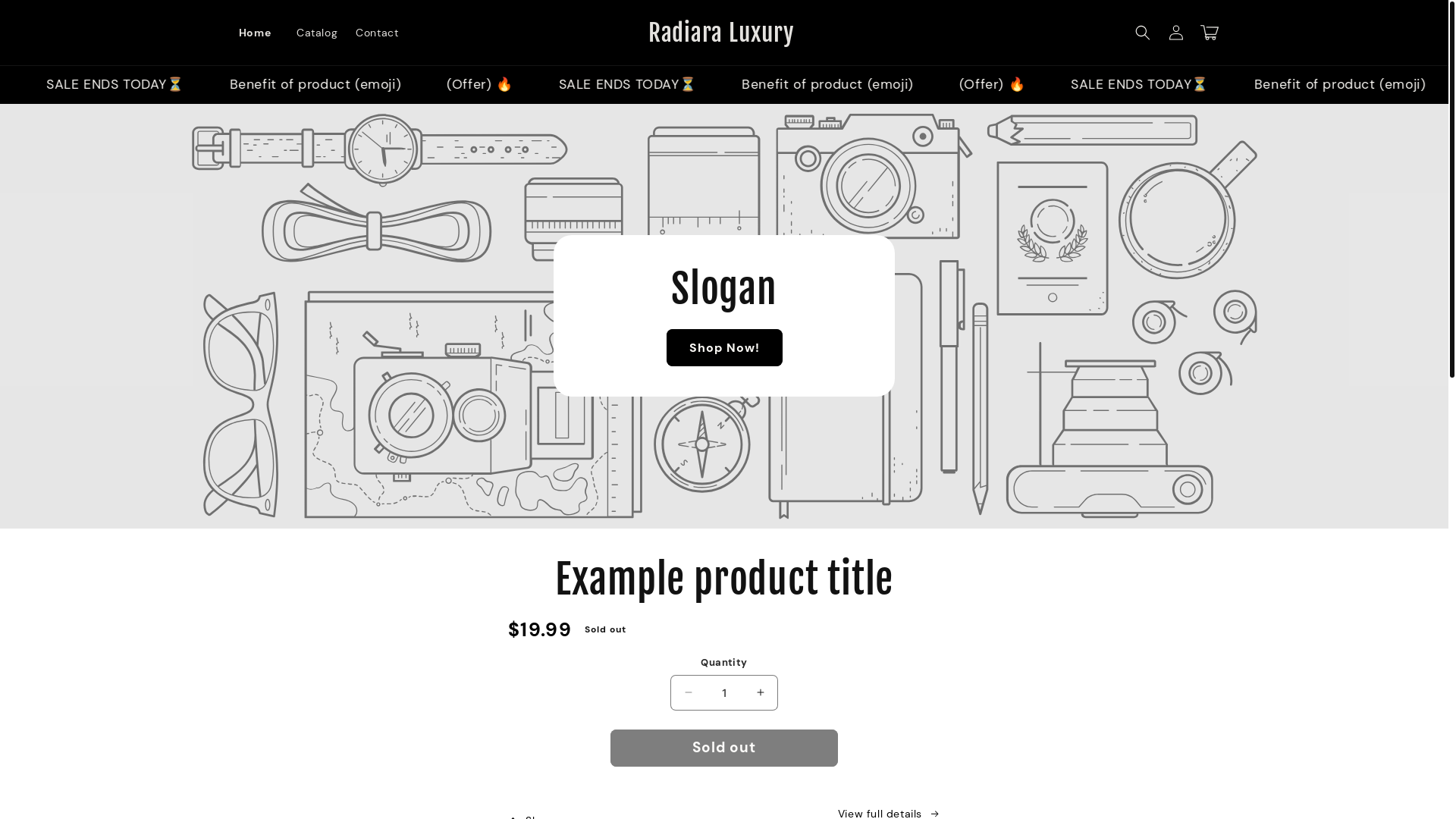 website screenshot of https://radiaraluxury.shop/