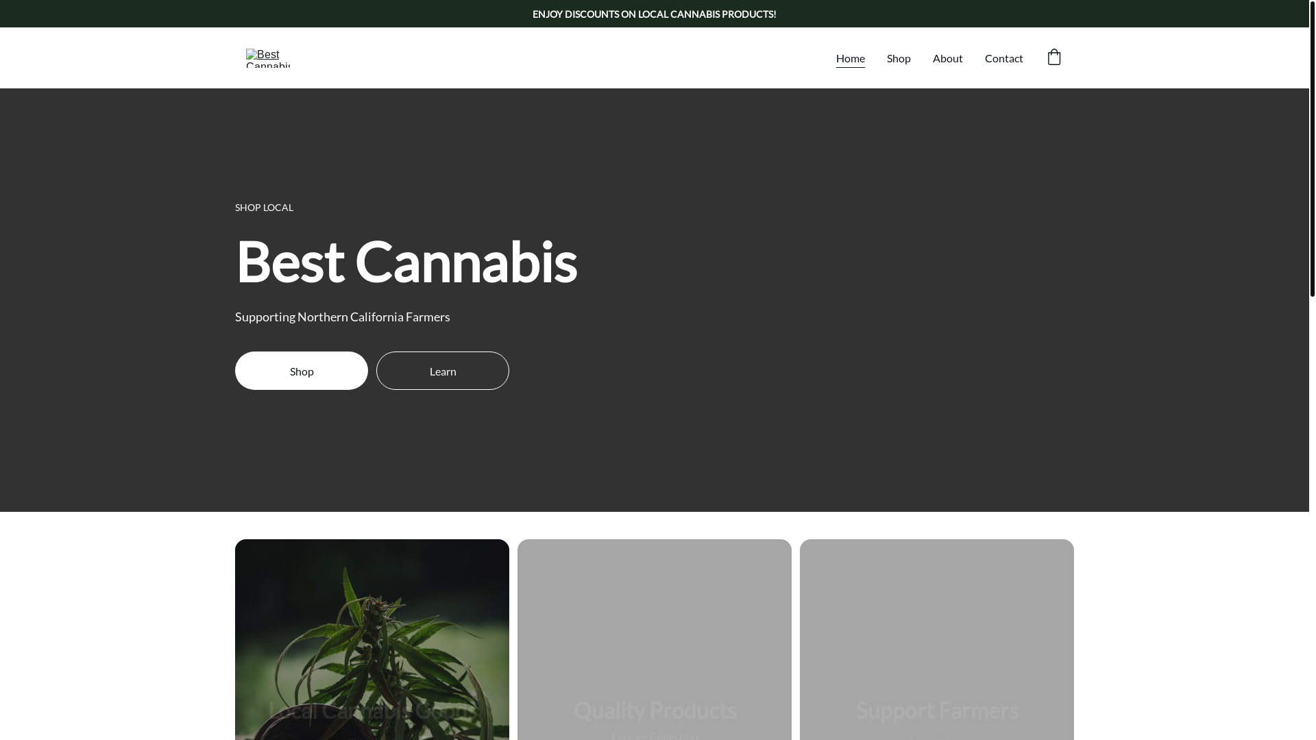 website screenshot of https://bestcannabisstorecalifornia.com/