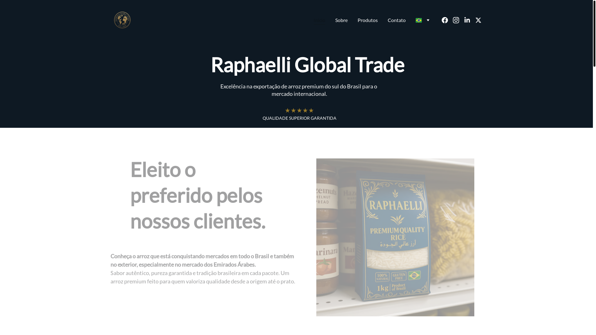 website screenshot of https://raphaelliglobaltrade.com.br/