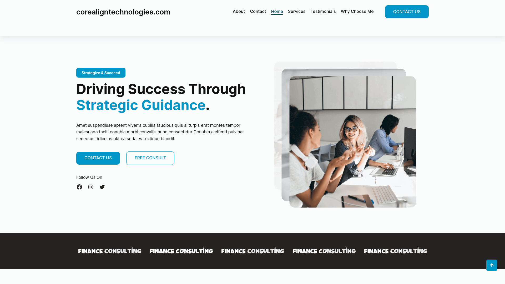 website screenshot of https://corealigntechnologies.com/