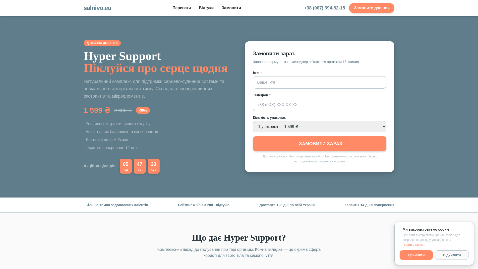 website screenshot of https://salnivo.eu/