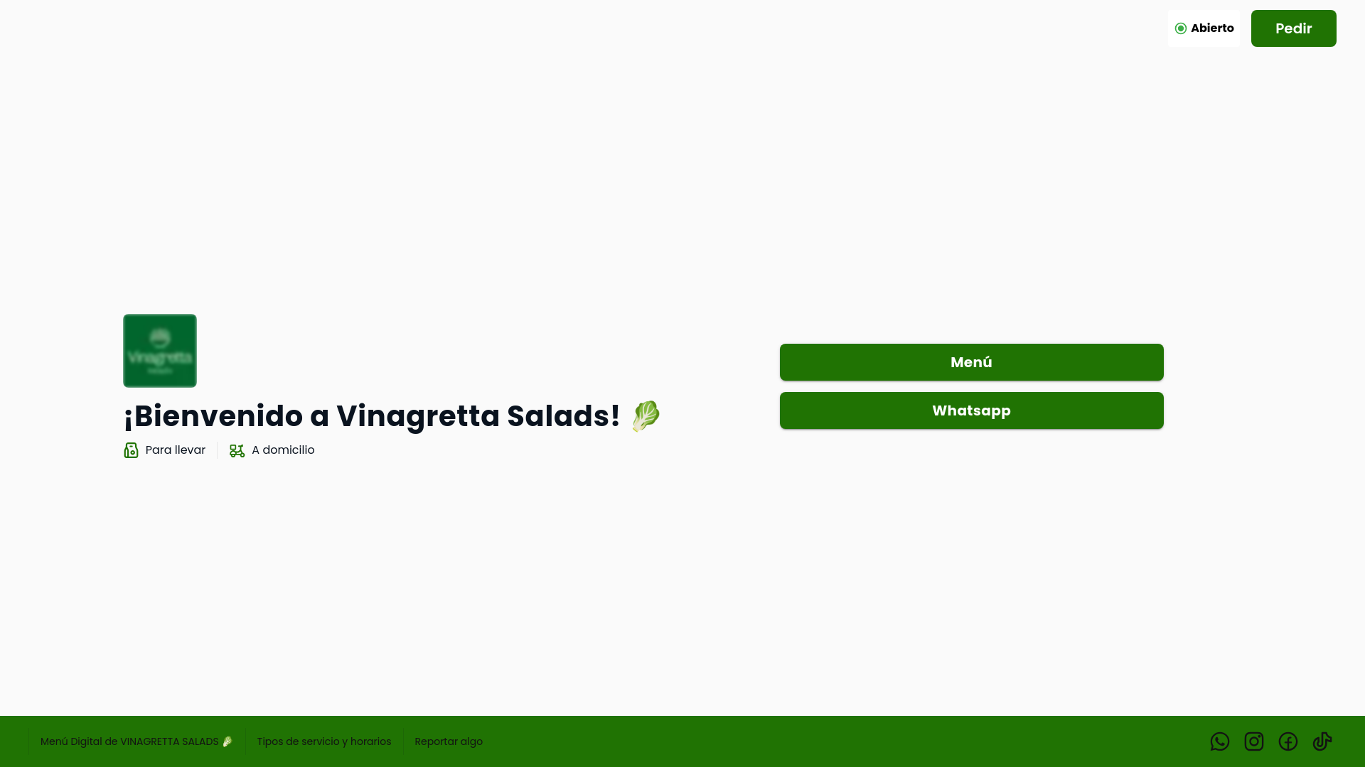 website screenshot of https://vinagrettasalads.com/