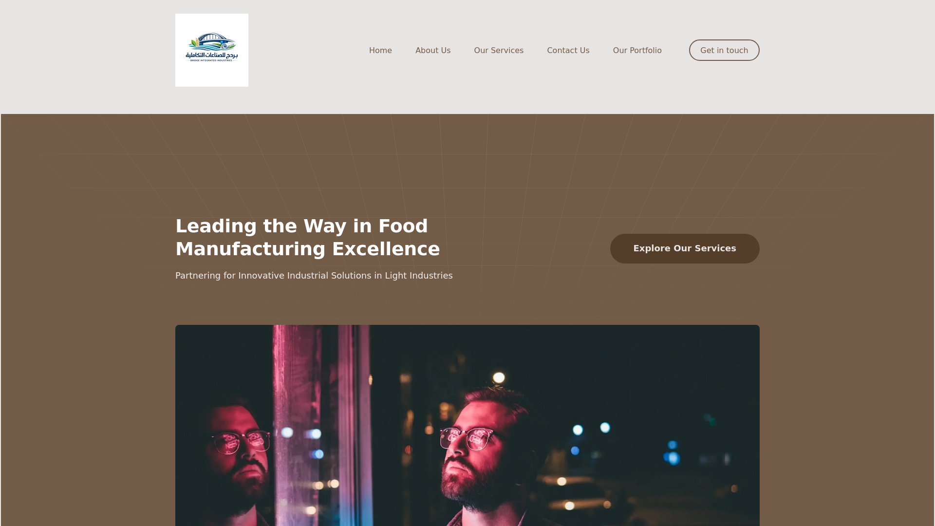 website screenshot of https://bridgeindustries-eg.com