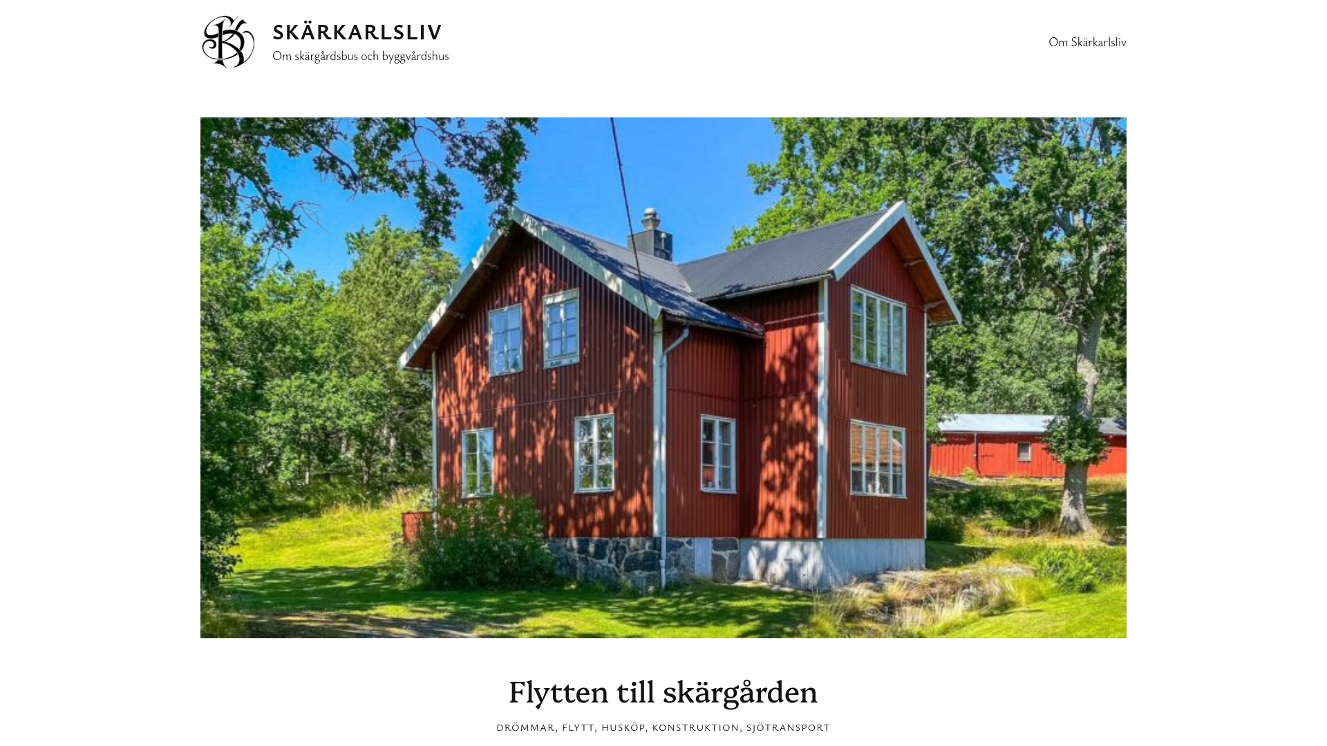 website screenshot of https://skarkarlsliv.se/