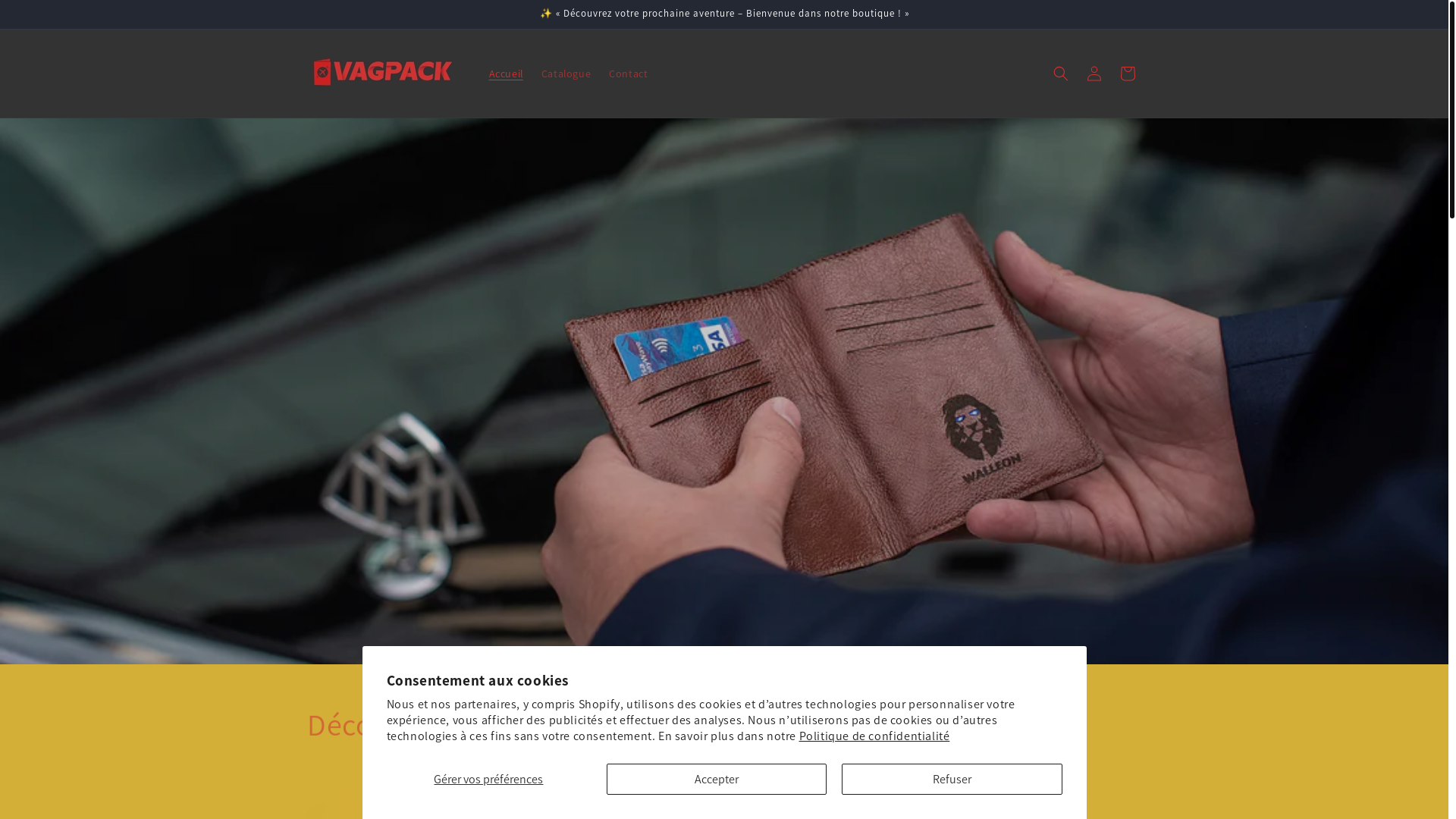 website screenshot of https://vagpack.store/