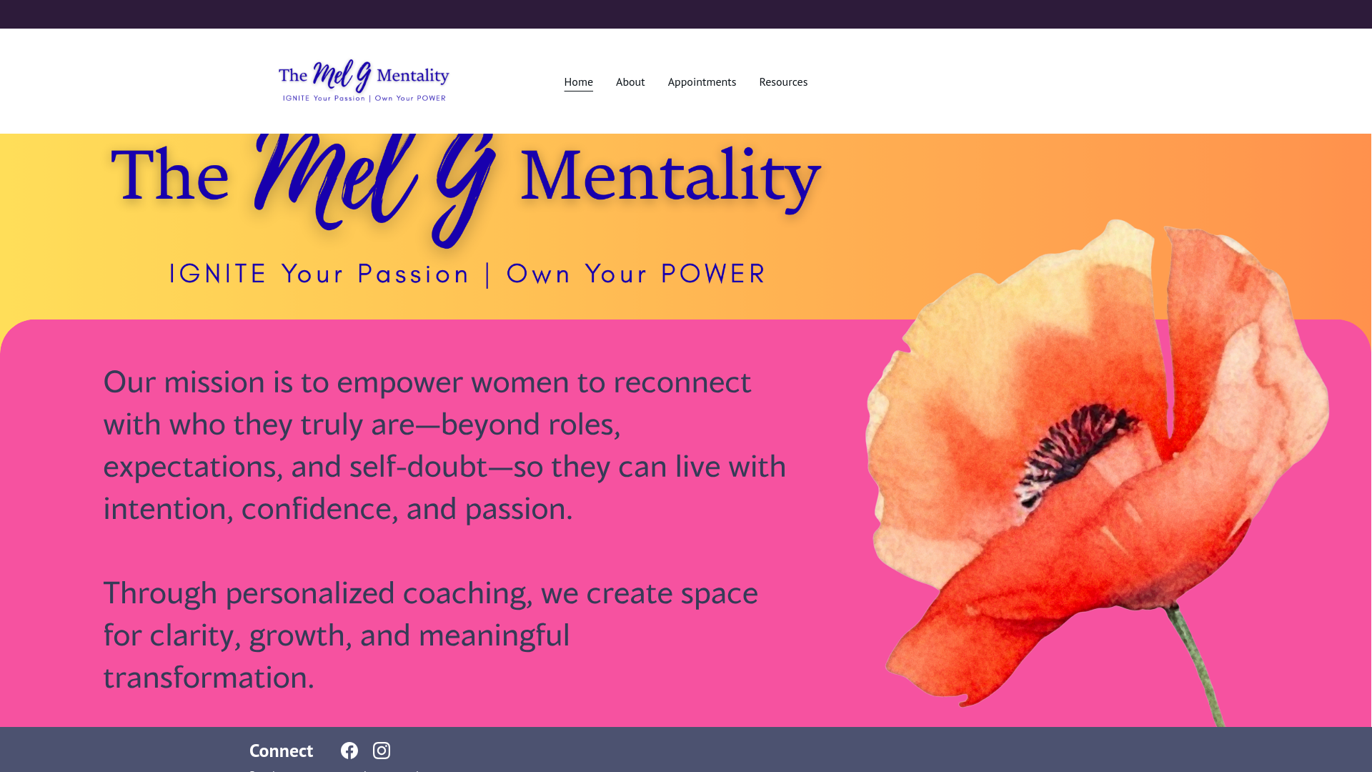 website screenshot of https://themelgmentality.com