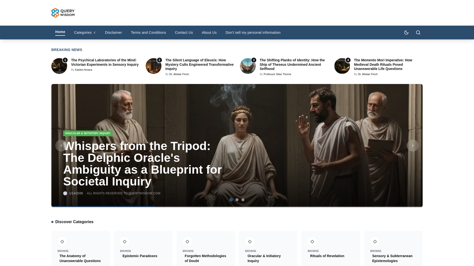 website screenshot of https://querywisdom.com/