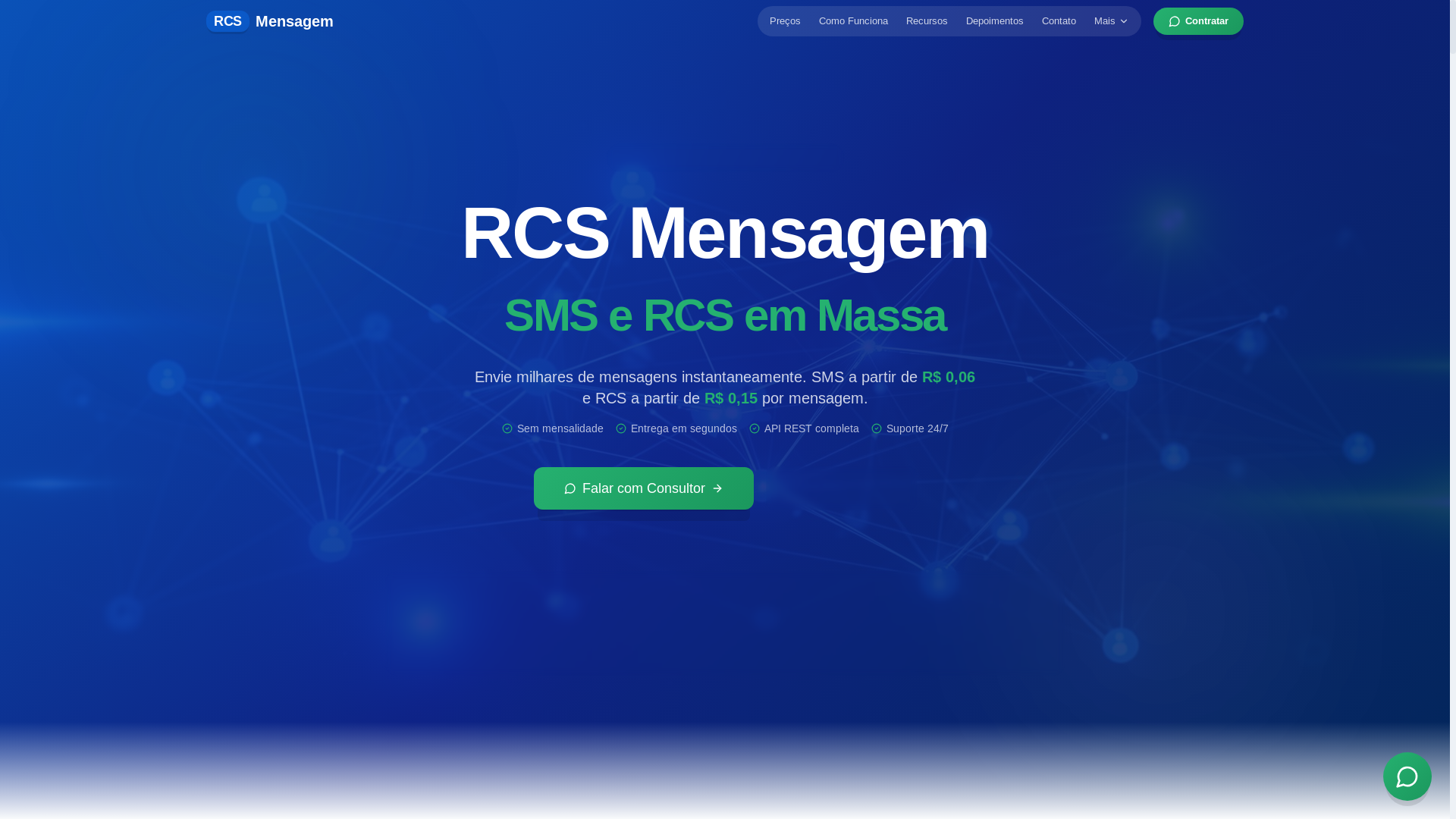 website screenshot of https://rcsmensagem.com/