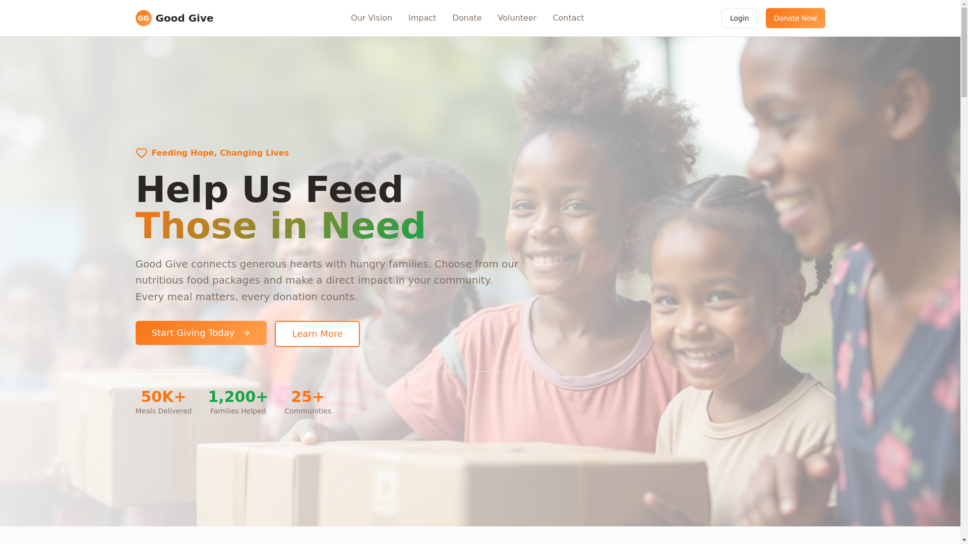 website screenshot of https://gudgive.life/