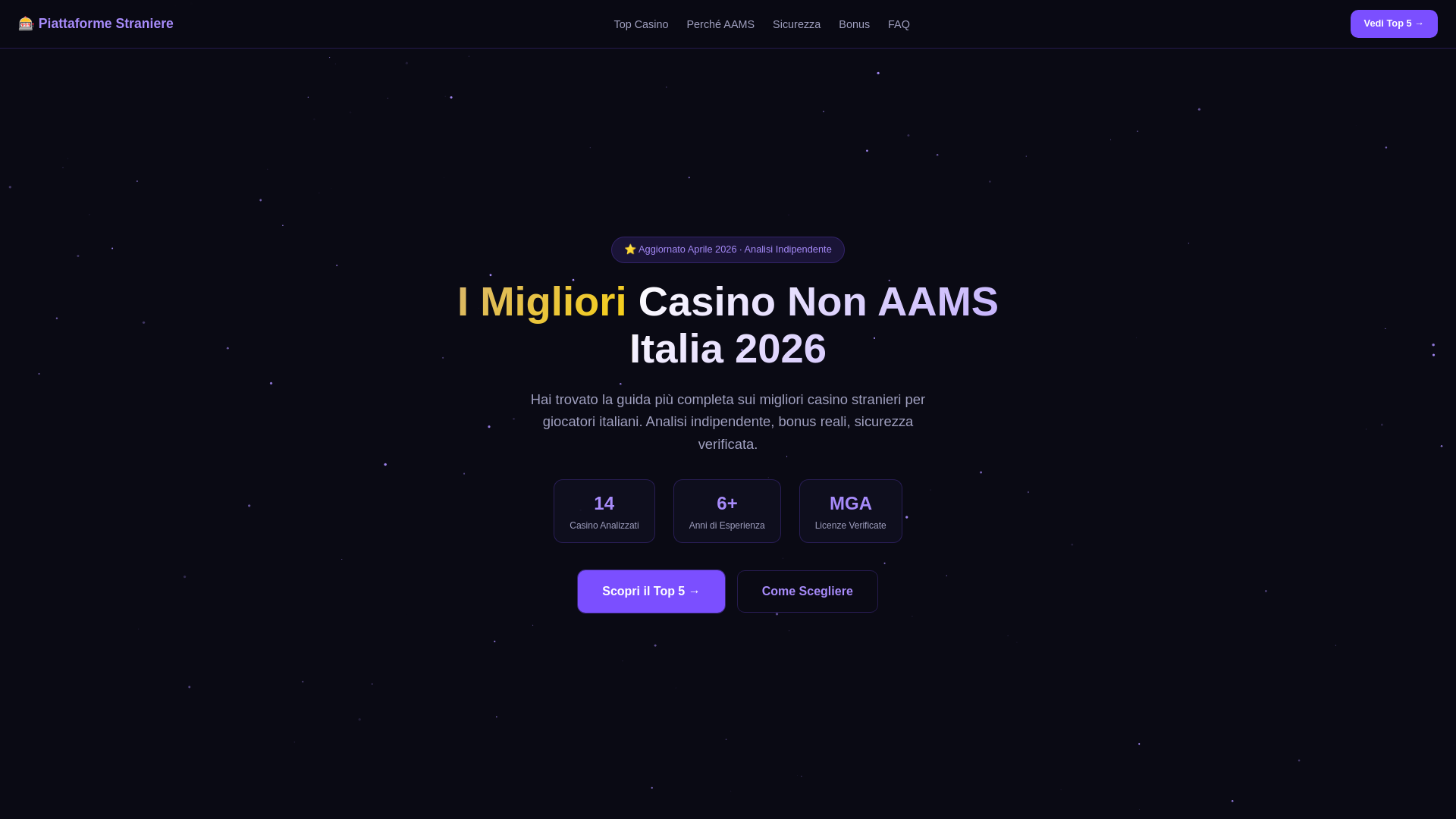 website screenshot of https://migliori-casino-non-aams.pages.dev/