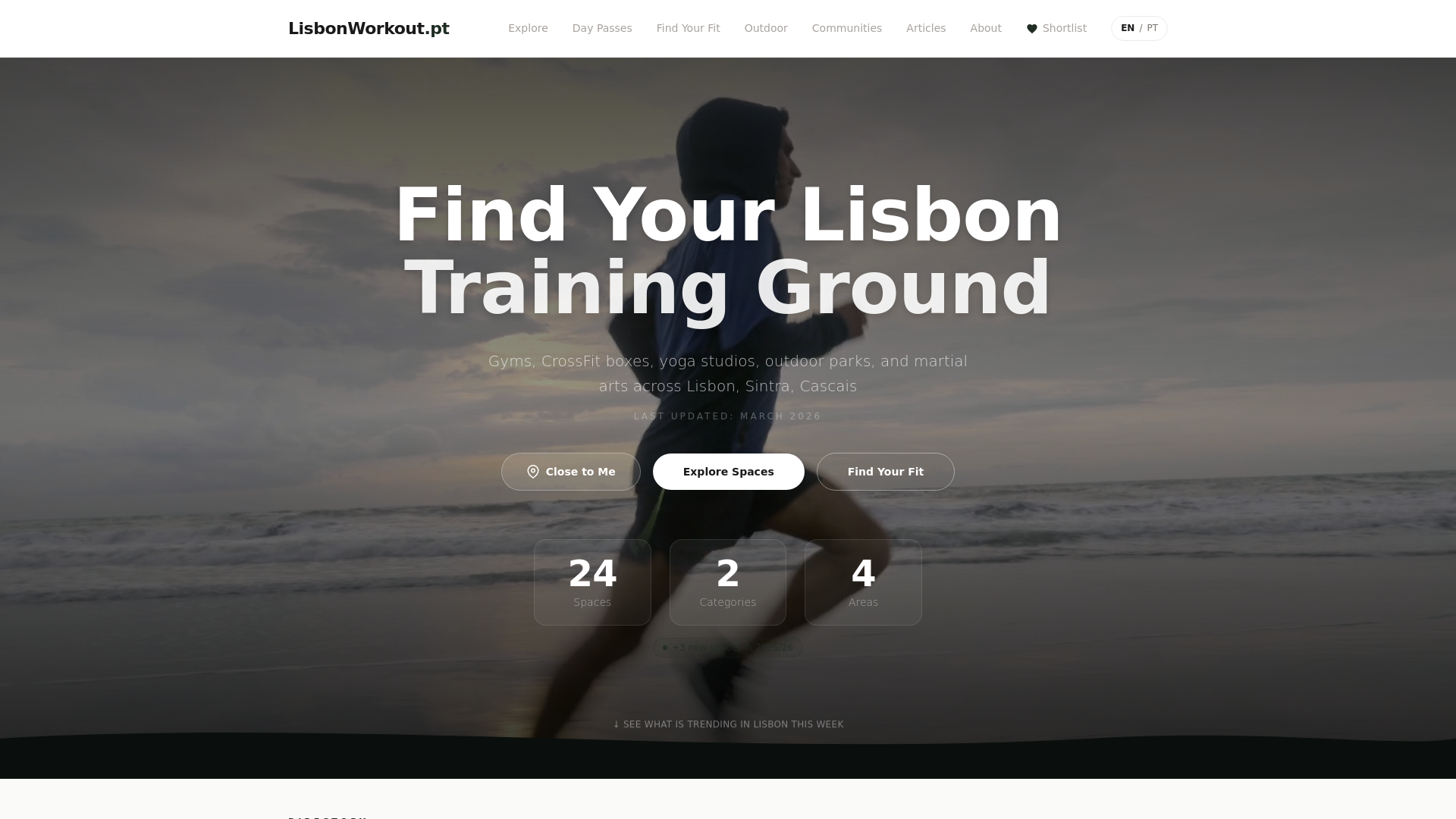 website screenshot of https://lisbongyms.pt/