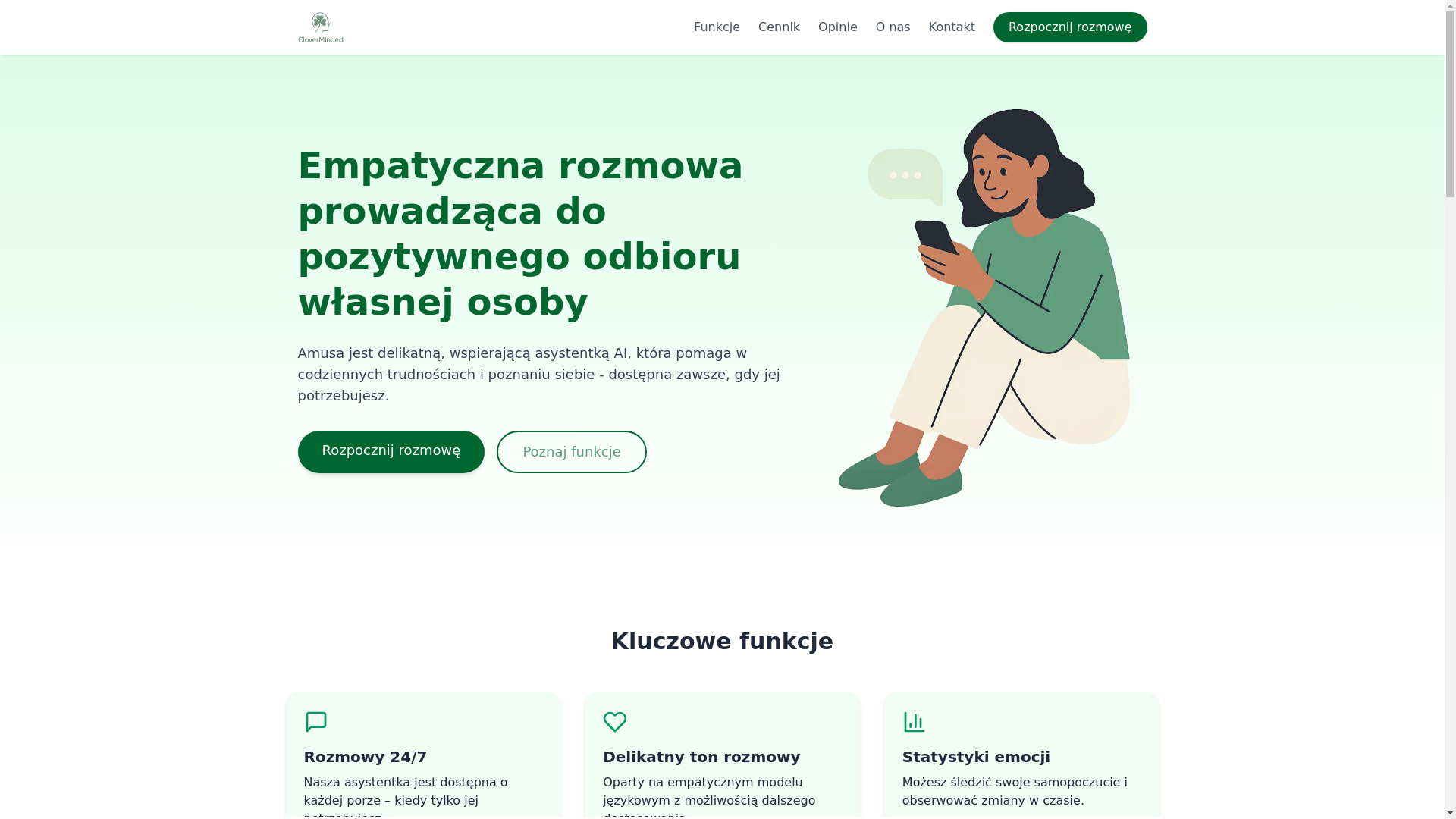 website screenshot of https://cloverminded-landing.pages.dev/